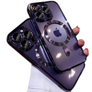 Plating Soft TPU Full Lens Protect Case For iPhone 15 14 13 12 11 Pro Max Plus Magsafe Magnetic Wireless Charging Clear Cover