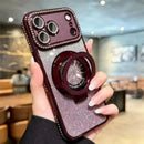 Capinha para celular Magnética, Case Para Iphone Transparente com Glitter Diamantado e Revestimento, Compatível com iPhone 18 17 16 15 14 Pro Max, Suporte de Proteção de Lente