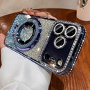 Capinha para celular Magnética, Case Para Iphone Transparente com Glitter Diamantado e Revestimento, Compatível com iPhone 18 17 16 15 14 Pro Max, Suporte de Proteção de Lente