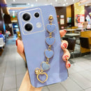 For Xiaomi Redmi Note 13 Pro 4G Plus 5G Luxury Plating Love Heart Bracelet Chain Case On Mi Poco X6 M6 Note13 13pro Band Cover