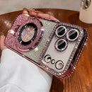 Capinha para celular Magnética, Case Para Iphone Transparente com Glitter Diamantado e Revestimento, Compatível com iPhone 18 17 16 15 14 Pro Max, Suporte de Proteção de Lente