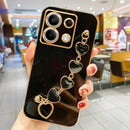 For Xiaomi Redmi Note 13 Pro 4G Plus 5G Luxury Plating Love Heart Bracelet Chain Case On Mi Poco X6 M6 Note13 13pro Band Cover