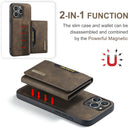 Case Capa carteira 2 em 1 destacável com suporte para cartão de crédito e débito, para iphone 13 mini 15 14 13 12 pro max capa de couro à prova de choque