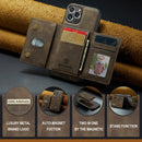 Case Capa carteira 2 em 1 destacável com suporte para cartão de crédito e débito, para iphone 13 mini 15 14 13 12 pro max capa de couro à prova de choque