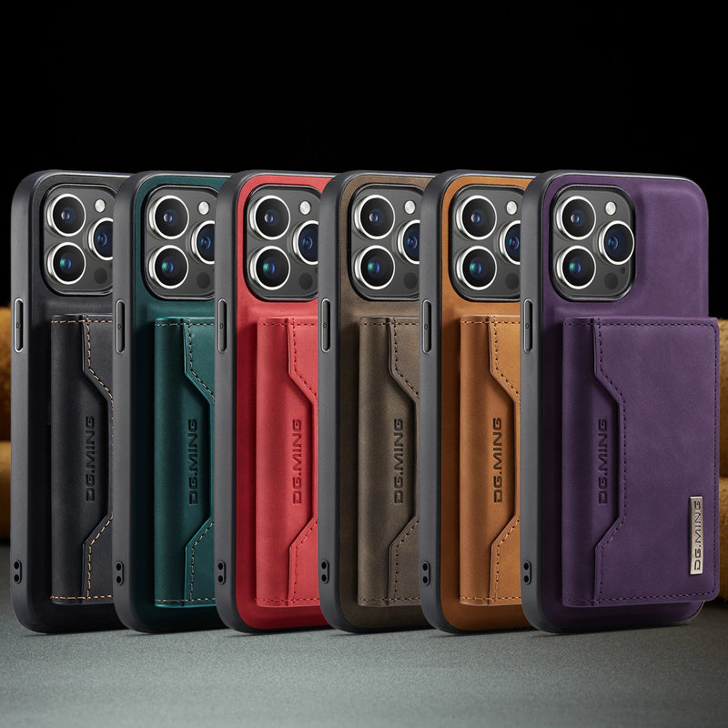 Case Capa carteira 2 em 1 destacável com suporte para cartão de crédito e débito, para iphone 13 mini 15 14 13 12 pro max capa de couro à prova de choque