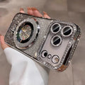 Capinha para celular Magnética, Case Para Iphone Transparente com Glitter Diamantado e Revestimento, Compatível com iPhone 18 17 16 15 14 Pro Max, Suporte de Proteção de Lente